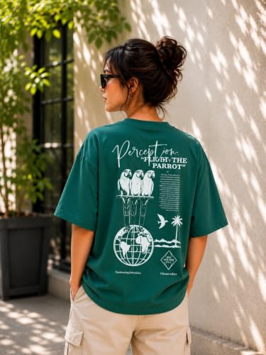 Image of ColorChakra Cotton Oversized Tshirt for Womens Down Shoulder Loose fit t-Shirt Women Baggy Style Oversize t-Shirt Korean fit