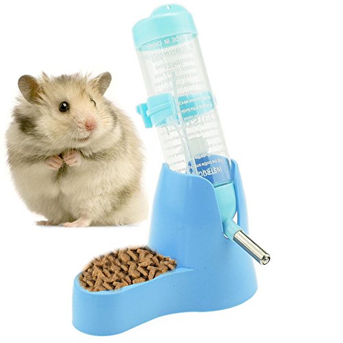 125ml/4oz Pet Drinking Bottle with Food Container Base Hanging Water Feeding Bottles Auto