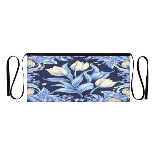 Kigai Wildflowers in Summer Server Aprons for Men Women Water & Oil Resistant Waitress Waiter Waist Apron with 3 Pockets