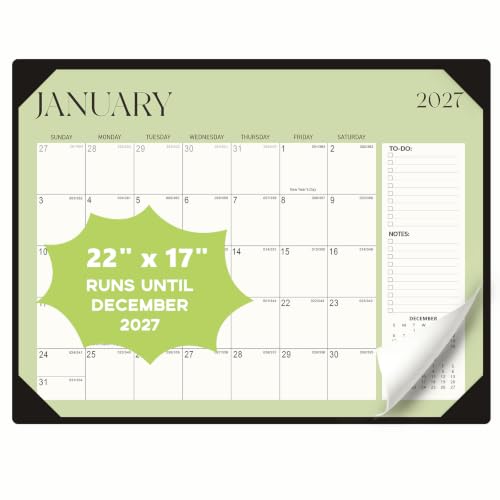 Image of Desk Calendar 2026-2027 with Desk Mat, 18-Month Large 22 inch x 17 inch Desk Pad Calendar from Jul 2026 to Dec 2027, Seasonal Theme Desktop Monthly Calendar for Home Office School