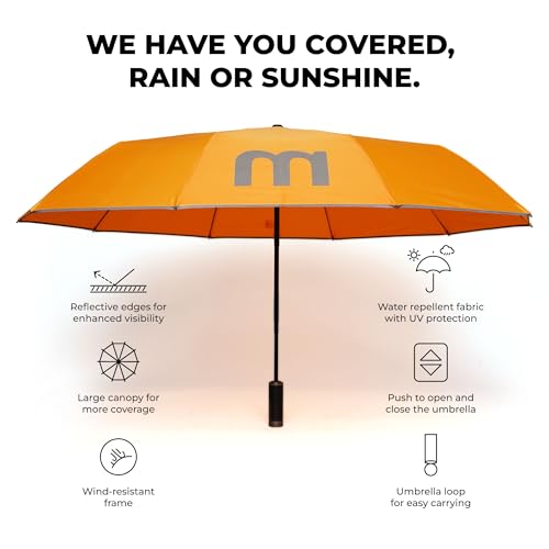 Image of MOKOBARA The Em City Umbrella UV Protection Unisex Auto Open and Close Umbrella Use for Rain, Monsoon, Sunlight, Windproof Automatic Umbrella for Men and Women | Travel Sleeve, Cover (Crypto, Regular)