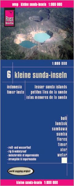 Indonesia 6: Islas menores de la Sonda, Bali, Lonbok, Komodo, Flores, Timo, Alor, wetra, mapa de carreteras impermeable. Escala 1:800.000. Reise-Know-How.