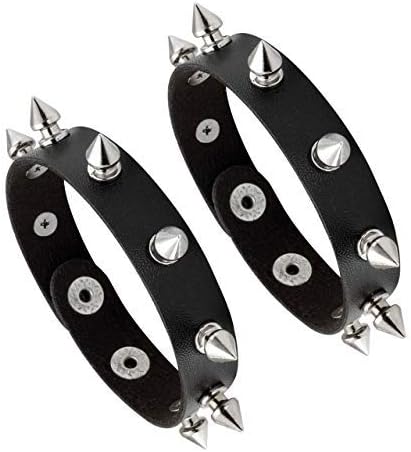 Manfnee Punk Gothic Bracelet Spike Rivet Cuff Bangle Metal Studded Wristband Choker Adjustable
