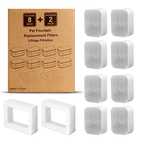 Filtros para Fuente de Agua para Gatos, Petilog 8 Carbón y 2 Esponjas miniatura 7