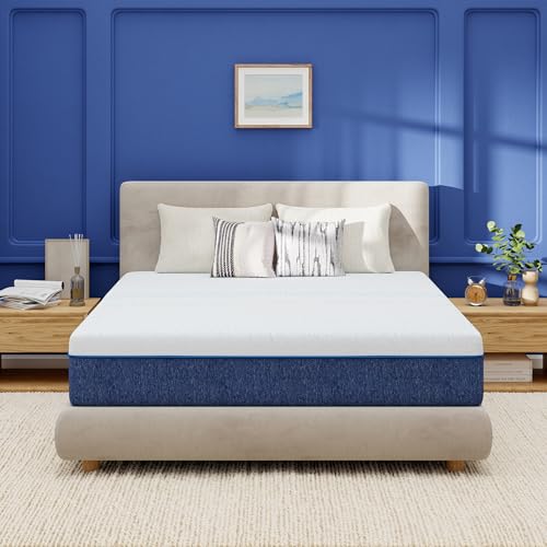Image of EGOHOME 10 Inch Full Mattress, Gel Memory Foam with Charcoal, Fiberglass Free, CertiPUR-US Certified, Temperature-Regulating, Machine Washable Cover, 75 inch x 54 inch x 10 inch, Medium