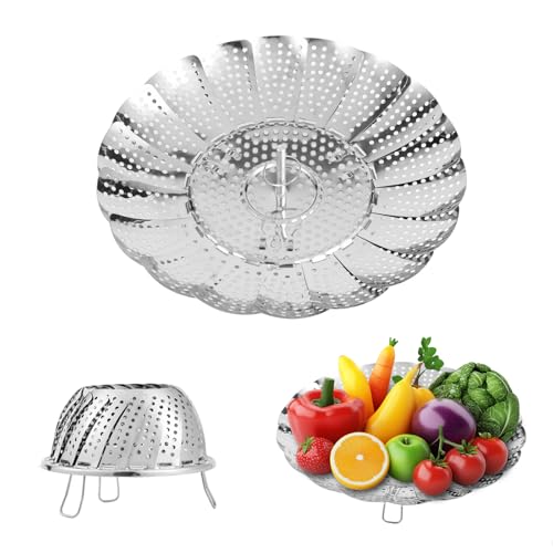 Vegetable Steamer Basket, Stainless Steel Folding Steamer Basket ...