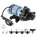 WASSERMANN Water Pressure Pump 115 Volt AC 4.0GPM 55PSI,Water Pump Self Priming Diaphragm Pump with Pressure Switch for Kitchen Bathroom Marine Yacht Garden