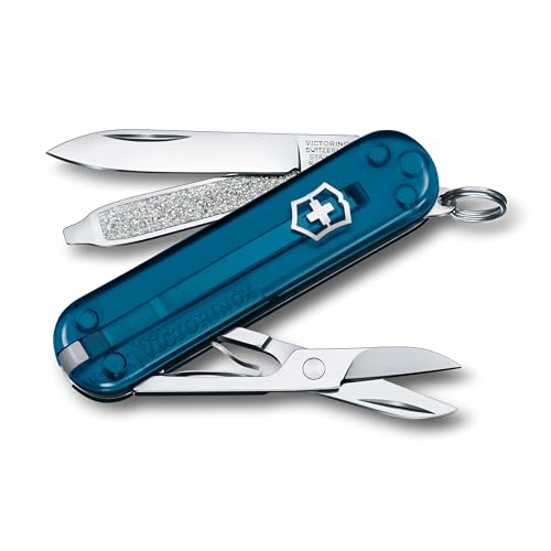 VICTORINOX(ビクトリノックス) クラシック SD クラシックカラーズ Sky High スイス・アーミーナイフ 多機能 ナイフ 防災グッズ アウトドア キャンプ はさみ マイナスドライバー付き つめやすり 7機能を搭載したスイス製マルチツール 小型 コンパクト プレゼント ギフト 十徳ナイフ 【国内正規品】 0.6223.T61G