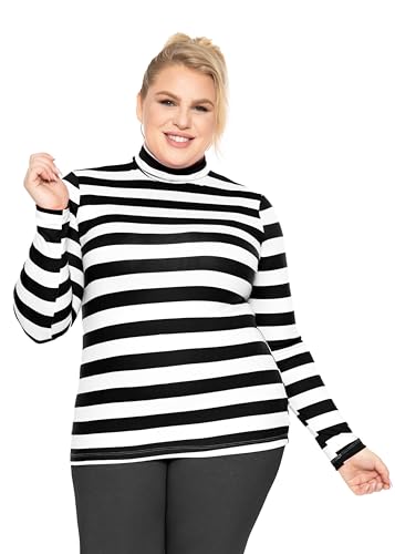 Image of Womens Turtle Neck | Long Sleeve and Sleeveless Top | Plus Size XL-7X | Tops Women White Turtleneck Women