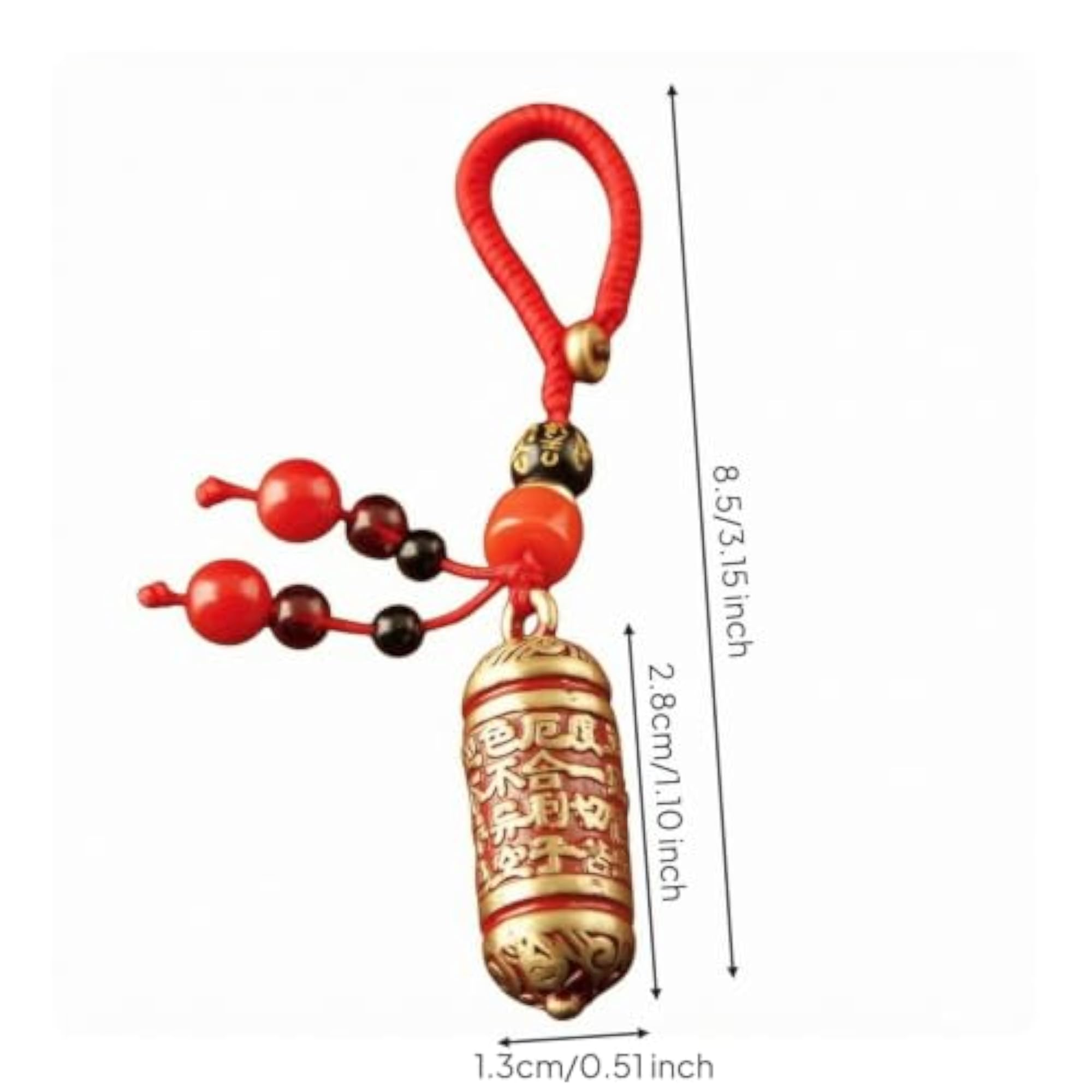 Gold-Tone Lacquered Brass Charm Bead-Like Cylindrical Charm