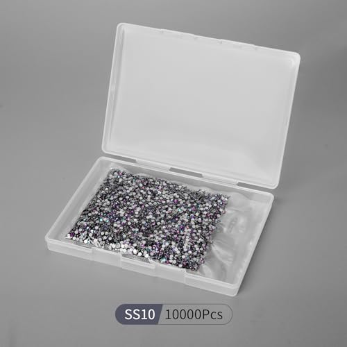 Image of 10000PCS Green Volcano Rhinestones Bulk, Flat Back Crystal Glass Stone Round Gems,SS10, 2.7-2.9mm