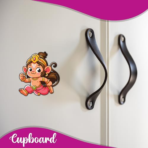 Image of Bhai Please Hanuman Wooden Fridge Magnet (Pack of 1) |Hindu God, Spiritual, Divine, Devotional, Housewarming Gift and Decorations