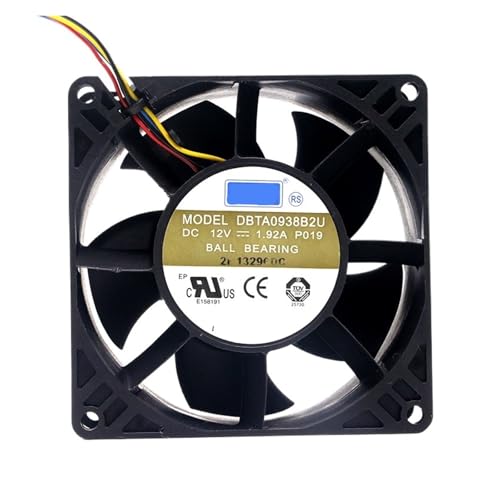 Ventilateur 92 mm DBTA0938B2U à forte pression statique 12V 1,92A pour flux d'air