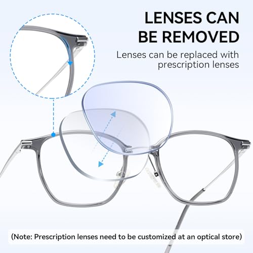 Image of Dollger Blue Light Blocking Glasses Woman /Man, Fashion Small Square Fake Eyeglasses UV Ray Filter Computer Gaming Glasses