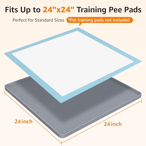 image for LOOBANI Dog Pee Pad Holder - Silicone Dog Potty Tray with 4 Clamps, Hi