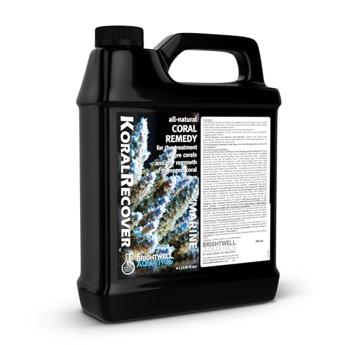 Image of Brightwell Aquatics Koral Recover - Botanical Coral Remedy for SPS, LPS & Soft Corals - Supports Tissue Healing, Disease Recovery & Immune Health - Safe for Reef Aquariums, 4L