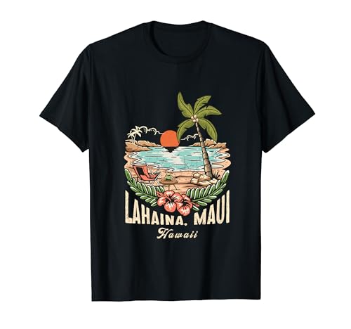 Vintage lahaina maui hawaii tropical beach vacaciones camiseta