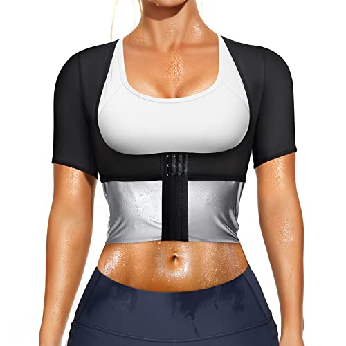 LODAY Women Sweat Waist Trainer Vest with Hook for Weight Loss Neoprene-free Workout Body Shaper Tank Top Shirt