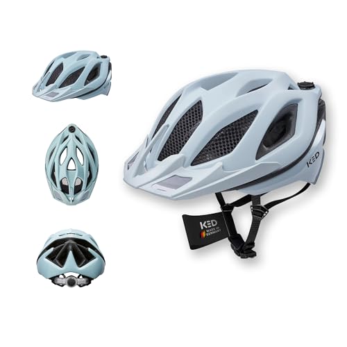 KED Spiri II Trend Allround Fahrradhelm Mit LED Licht Und Reflektor, Optimierter Belüftung, Insektenschutznetz Und K-FIT System | Farbe: Dusty Mint Matt | Größe: 55-61 (L)