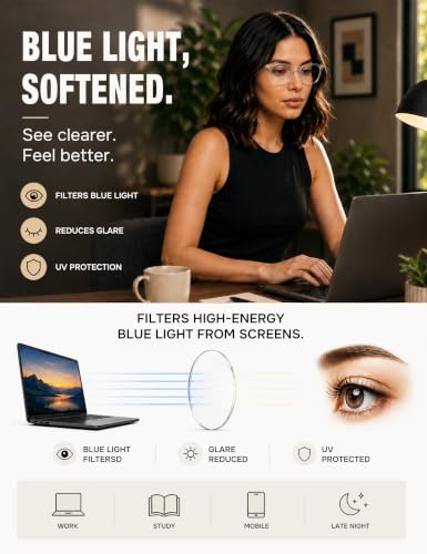 Image of TIJN Sleep Glasses for 99.9% TR90 Blue Green Light Blocking Dual AR Coatings Red Lens for Computer Gaming Reduce Eyestrain