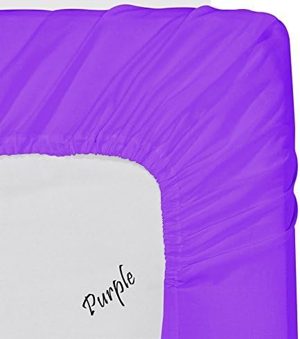 American Linen Cotton Sheets, Purple Solid 600-Thread Count 4PC Full Bed Sheet Set 100% Egyptian Cotton, Sateen Solid, 22 Inches Deep Pocket.