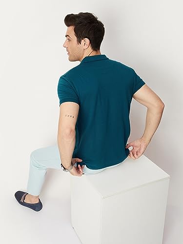 Image of Max Men's Cotton Relaxed Fit Half Sleeves Polo Neck T-Shirt