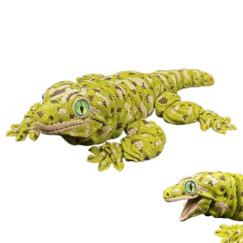 3D Printed Realistic Leachie Gecko with Articulating Limbs, Movable Tail, and Functional Jaw – Lifelike Collectible Reptile Model - 9.5" Long