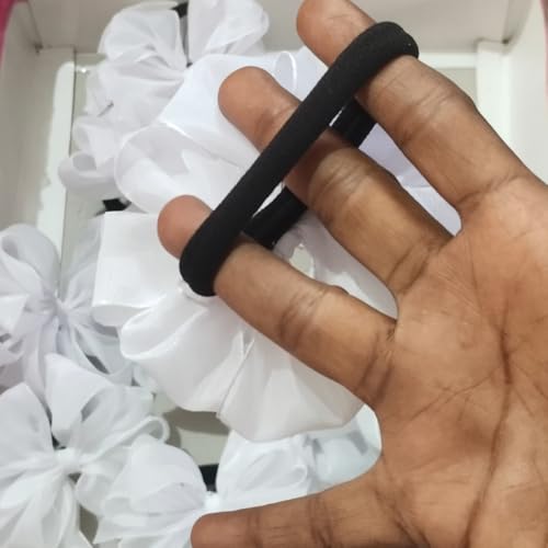 Image of Readymade Ribbon for School Girls - Soft Satin Bow Hair Accessory - Easy to Wear, Stylish & Neat Look - Ideal for School Uniforms bow in girls & Daily Use - Pack of 8 /School Ribbon in Kids (white Colour)