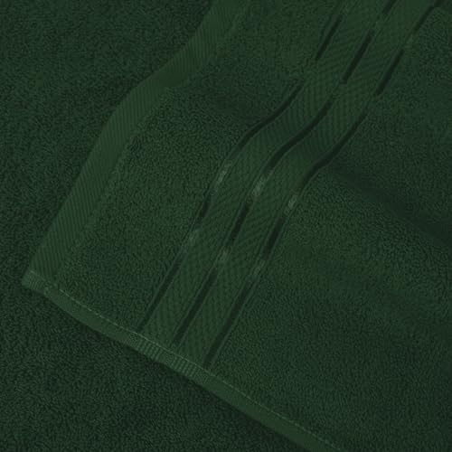 Image of Elegant Comfort Three Line Popcorn Extra Large Luxury Bath Towel - 40 inch x 80 inch inch, Premium Hotel Spa Quality 1 Piece Oversized Bath Sheet 100% Turkish Cotton Super Soft Highly Absorbent, Forest Green