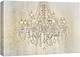 wall26 Canvas Print Wall Art Crystal Bright Chandelier on White Background Decorative Lights Digital Art Modern Art Chic Relax/Calm for Living Room, Bedroom, Office - 24'x36'