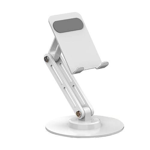 EKLMCFS 360 Degrees Book Stand Carbon Steel Reading Rack Folding Holder(White)
