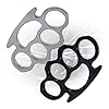 2pcs Brass Knuckles Thin Portable Camping Tool Aluminum Alloy Material Survival Essential Mini Travel Tools for Hiking Rock Climbing Fishing Mountaineering Outdoor Adventures(Black and Gray)
