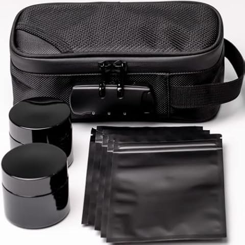Smell Proof Bag with Lock and Jars Cover