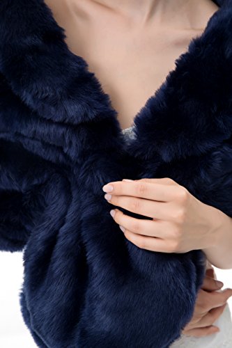 WOWBRIDAL Women's Winter Warm Faux Fur Shawl Coat Jacket Parka Outerwear Tops3