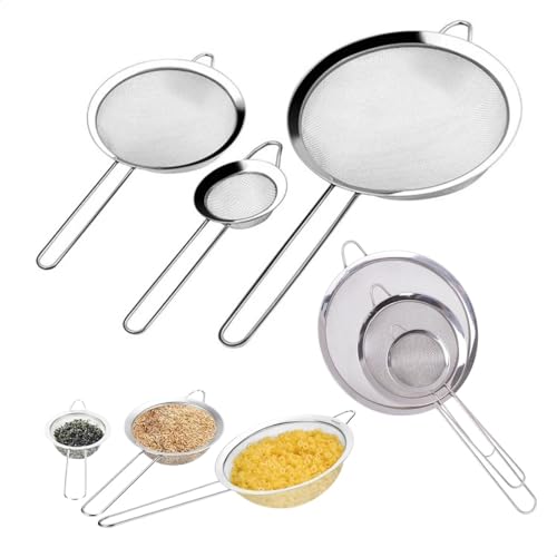 Peneiras Aço Inoxidável – Conjunto com 3 Tamanhos | Peneira Inox ...