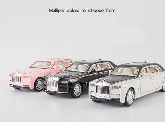 Image of Invite Enterprise Exclusive Diecast Alloy Metal Pull Back Die-cast Car 1:24 New Rolls-Royce Phantom Metal Pullback Toy car with Openable Doors & Light, Music Boys for Kids Toy【Colors as Per Stock】