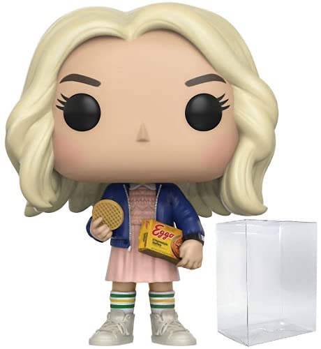 Funko Pop! TV: Stranger Things Eleven In Wig with Eggos Chase Variant Vinyl Figure (Bundled with Pop BOX PROTECTOR CASE)