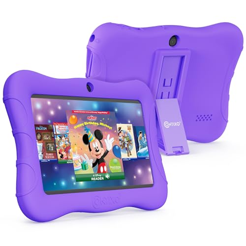 Image of Contixo 7 inch Kids Tablet - V9A 32GB Android Tablet for Ages 3-7, Parental Controls, Pre-Loaded Exclusive 50 Disney Storybooks, WiFi, Kid-Proof Case with Kickstand, Back to School Gift, Purple