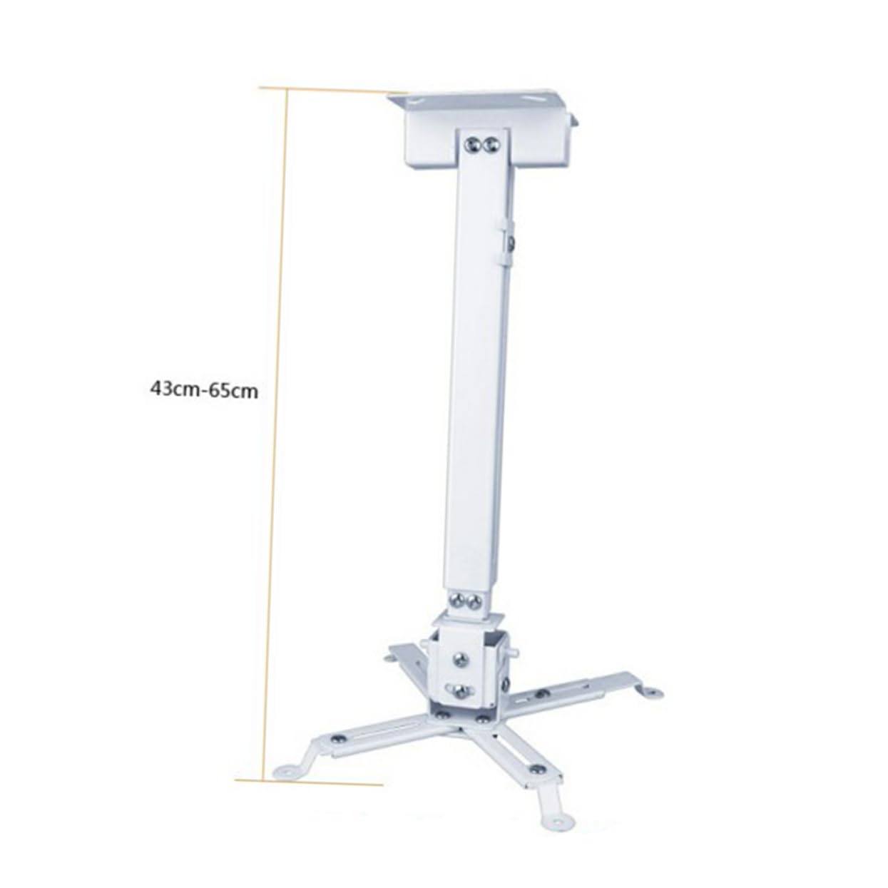 HOMSFOU Supporto Proiettore da Soffitto Regolabile 15kg Ferro | Inclinazione Regolabile, Bracci Doppi Articolati, Piastra a Soffitto e Canale Regolabile