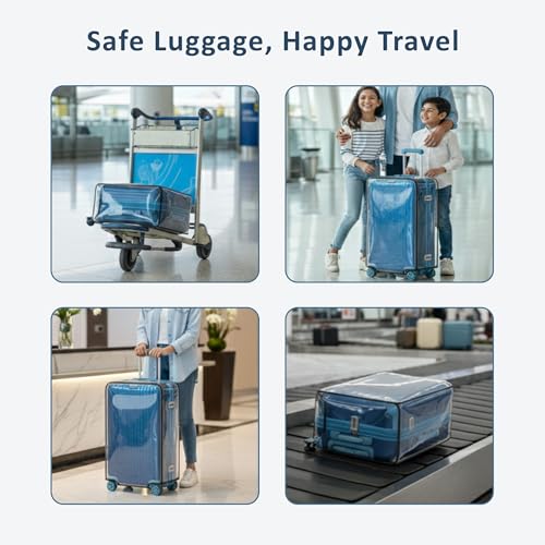 Image of Premium Trolley Bag Cover - Stretchable Luggage Cover for Suitcase | Anti-Scratch Travel Bag Protector for Small Bag | Washable & Durable Suitcase Cover for Travel (Transparent, 24 Inch)