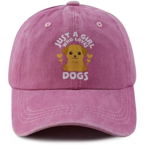 Dog Gifts for Dog Lovers Girls Age 3-10, Cute Dog Decor Kids Hat, Adjustable Cotton Just A Girl Who Loves Dogs Toddler Girl Hat, Funny Birthday Christmas Animal Lover Gifts for Daughter Niece Sister Cover
