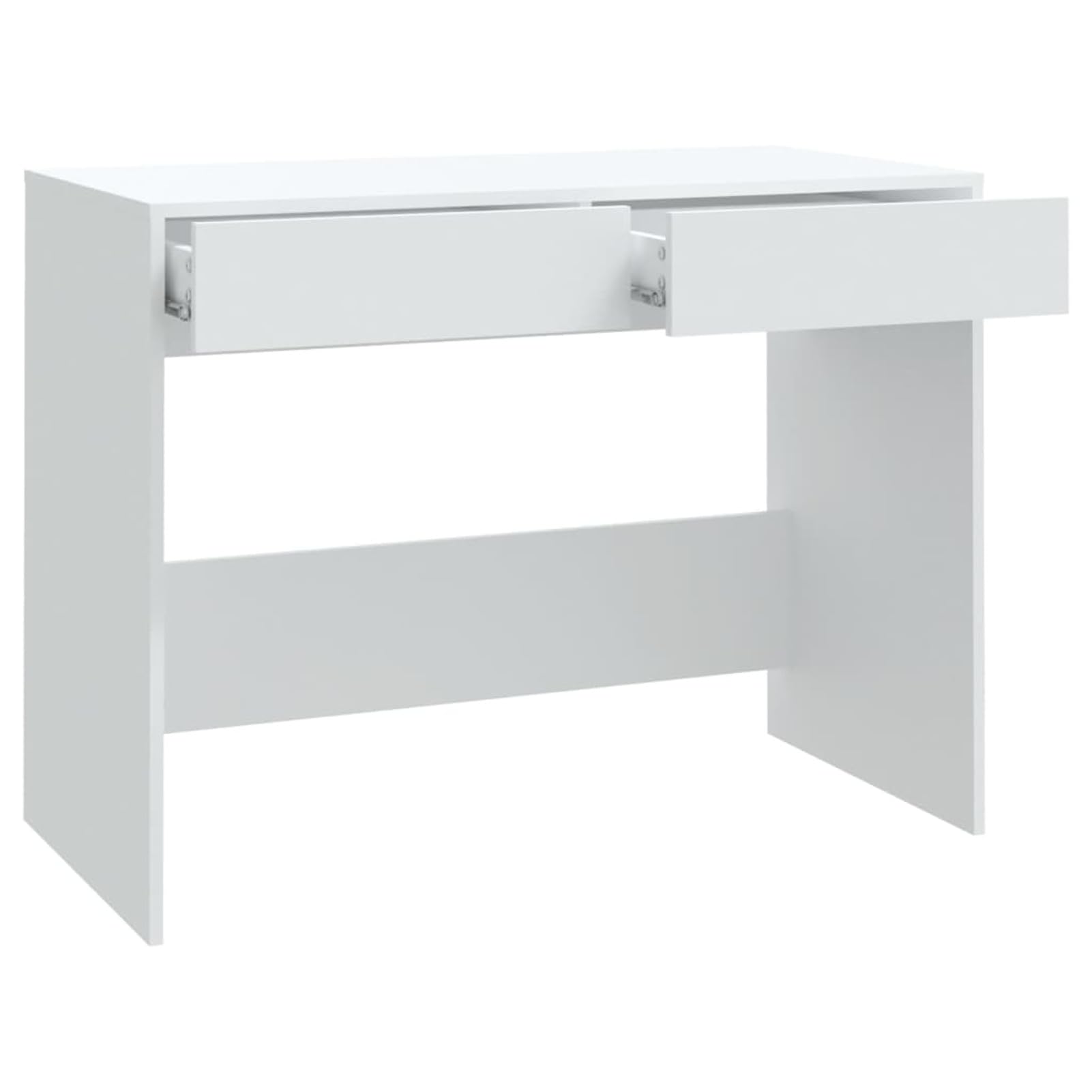 Homgoday Białe biurko 101 x 50 x 76,5 cm z płyty wiórowej, meble biurkowe, biurko, biurko komputerowe, biurko zajmujące mało miejsca, stół biurkowy, biurko do gier, do pokoju dziecięcego
