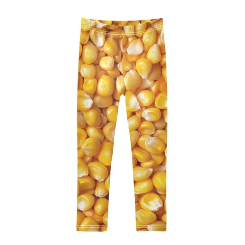 Corn Yellow Food Girls Casual Leggings for Kids Printed Long Pant Bottoms Stretch and Soft