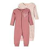 NAME IT Mädchen Nbfnightsuit 2p Zip Rose Taupe Leo Noos Schlafanzug, Rose Taupe, 68 EU