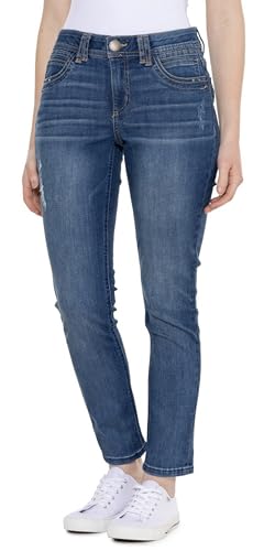 Democracy Destructed Ankle Jeans - Mid Rise, Destructed Blue, 10