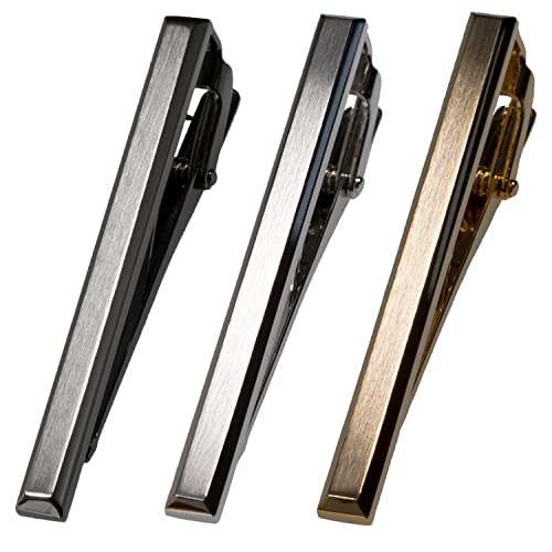 Image of [TAVARAT] Tie Clip Tie Clips for Men Black Silver Light Gold Tie Bar Tie Pin Tps-163