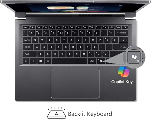 Image of Acer 2026 Aspire AI Laptop for Business & Creators | Intel Core Ultra 7 258V, 32GB RAM, 1TB SSD, 14 inch FHD Touchscreen, Backlit KB, USB-C HUB, Lifetime Office 365, Long Battery Life, Windows 11 H, Gray