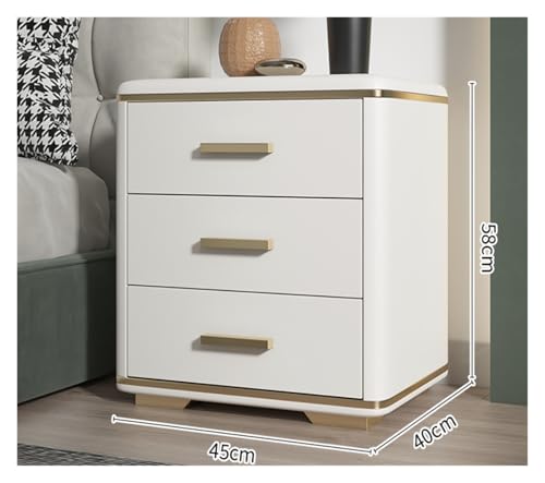 Table de chevet en cuir beige : rangez vos affaires avec style - 4
