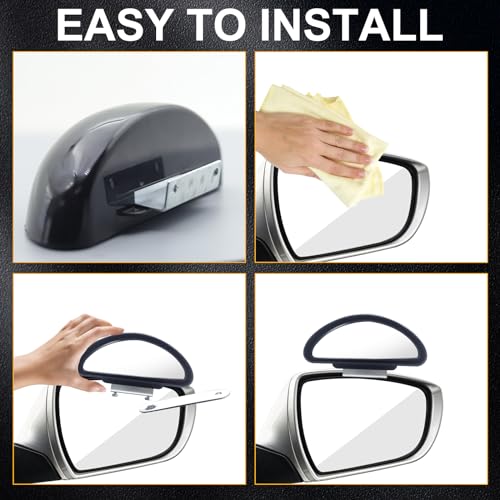 Image of Blind Spot Mirror Adjustable 360 Degree Car Side Mirror, HD Glass Rear View Mirror Exterior Accessories for Car SUV Frame Thickness Less than 5MM