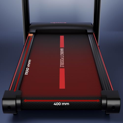 Image of Lifelong 5HP Foldable Treadmill for Home | Home Workout Equipment | LED Display | 12% Auto Incline | 14 km /h Speed | 12 Preset Programs | Hydraulic Fold | Bluetooth & FitShow App | 110kg Max Weight